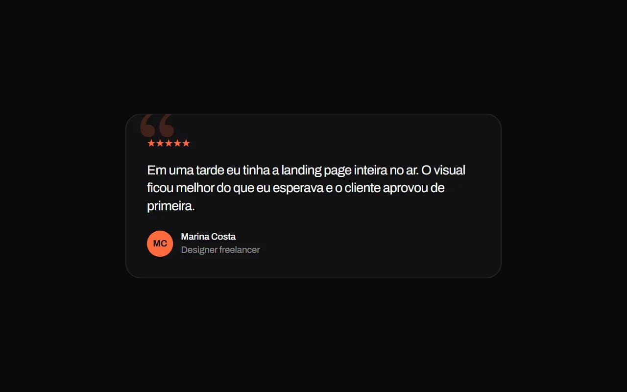 Prévia de Depoimento com Aspas Gigantes