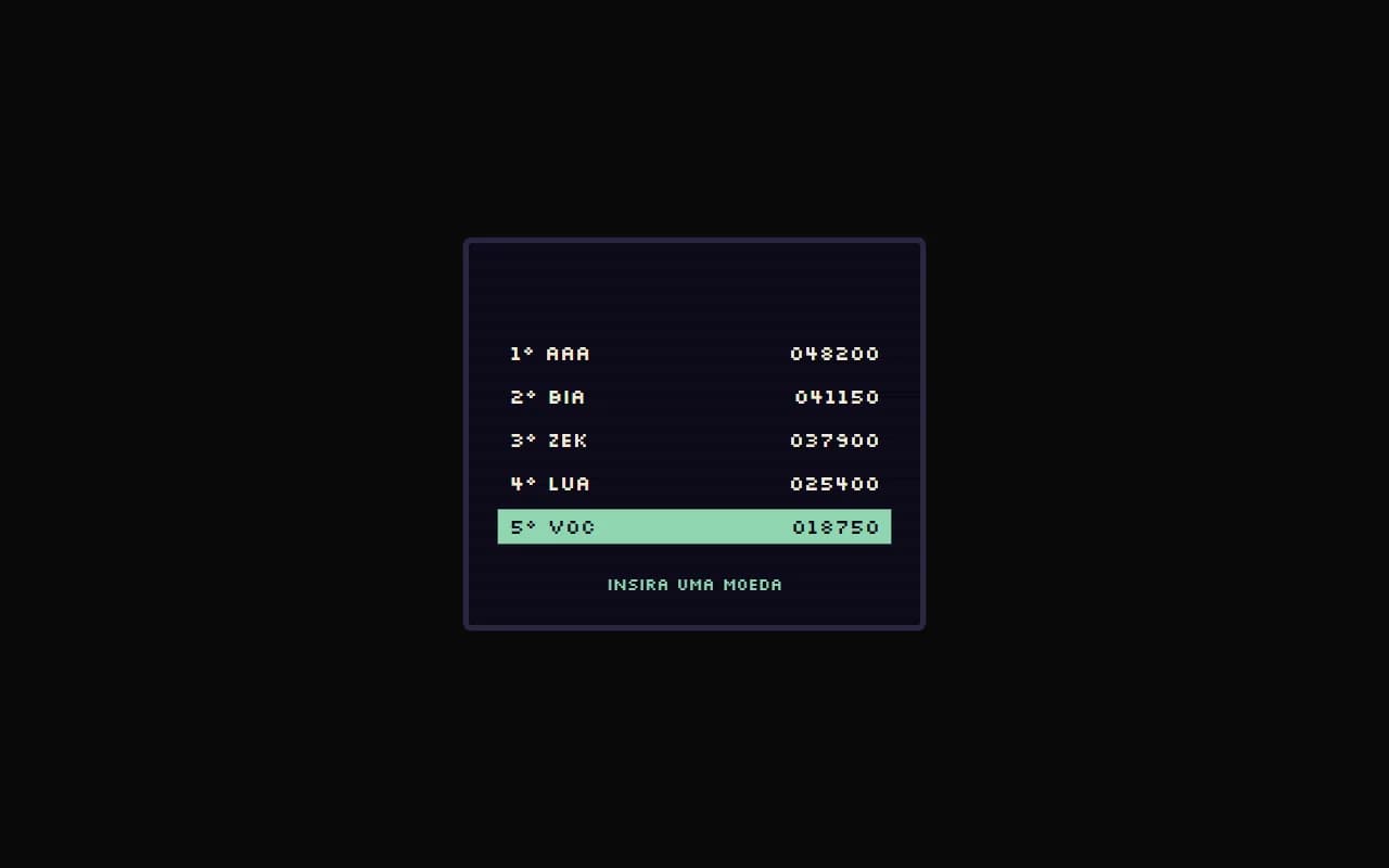 Prévia de Retrô · Placar de Arcade