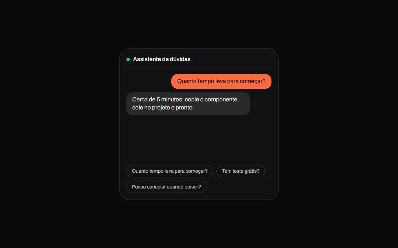 Prévia de FAQ em Conversa
